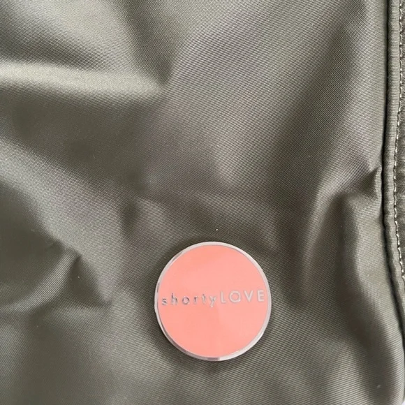 Olive Green Tote Bag with Pink Handles - Picture 4 of 5